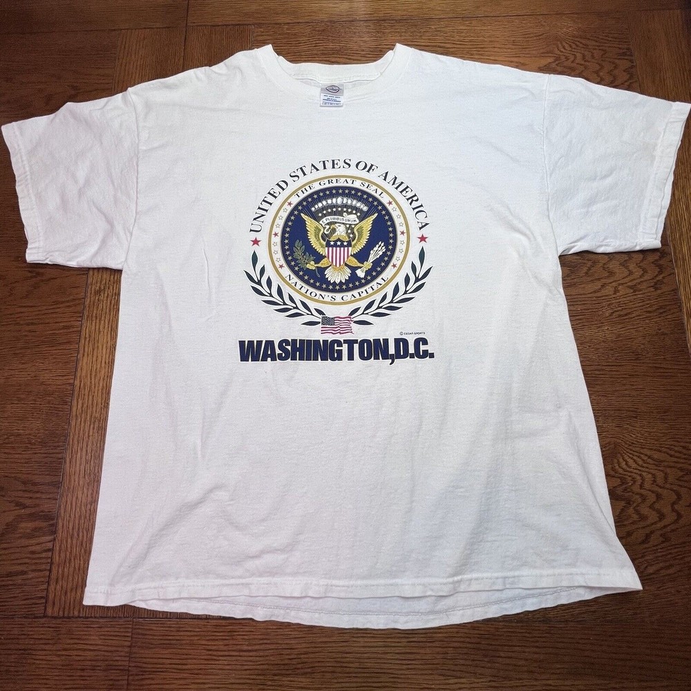 Vintage 90s United States Of America Washington DC T-Shirt Tee Size XL
